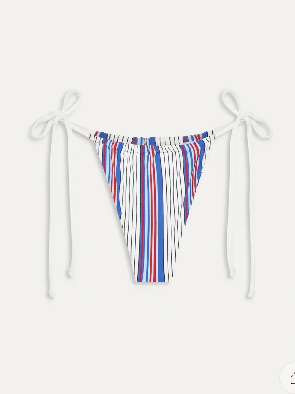 Frankie's Bikinis Tia Striped Bikini Bottom with Blue & Red & white Stripes (S)